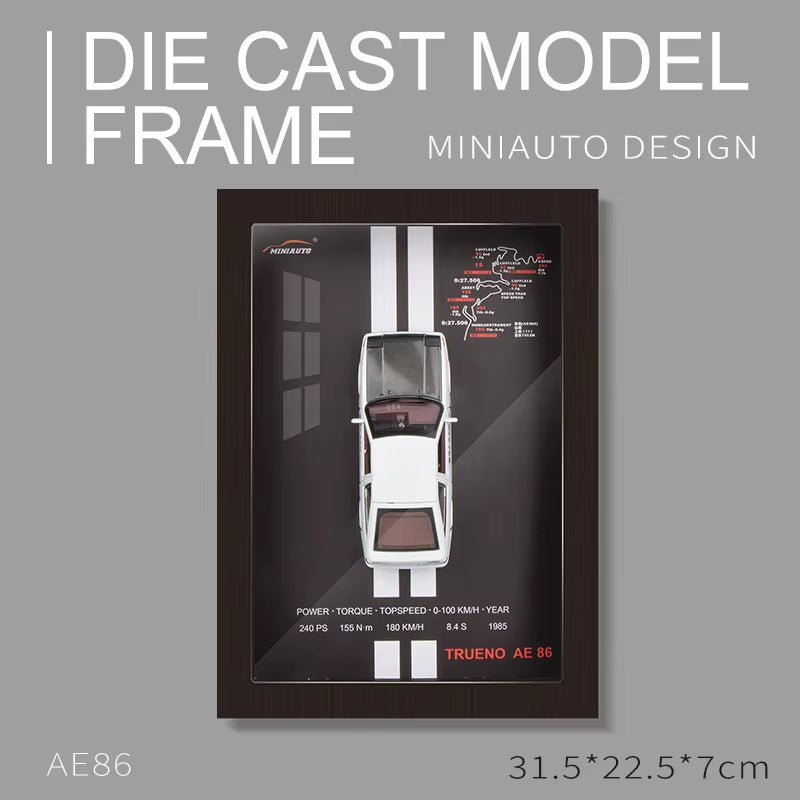 Miniauto 1: 32 Car 3D Stereo Wall Painting Box Model Ornaments Collection Gift Home Decoration Simulation Photo Frame