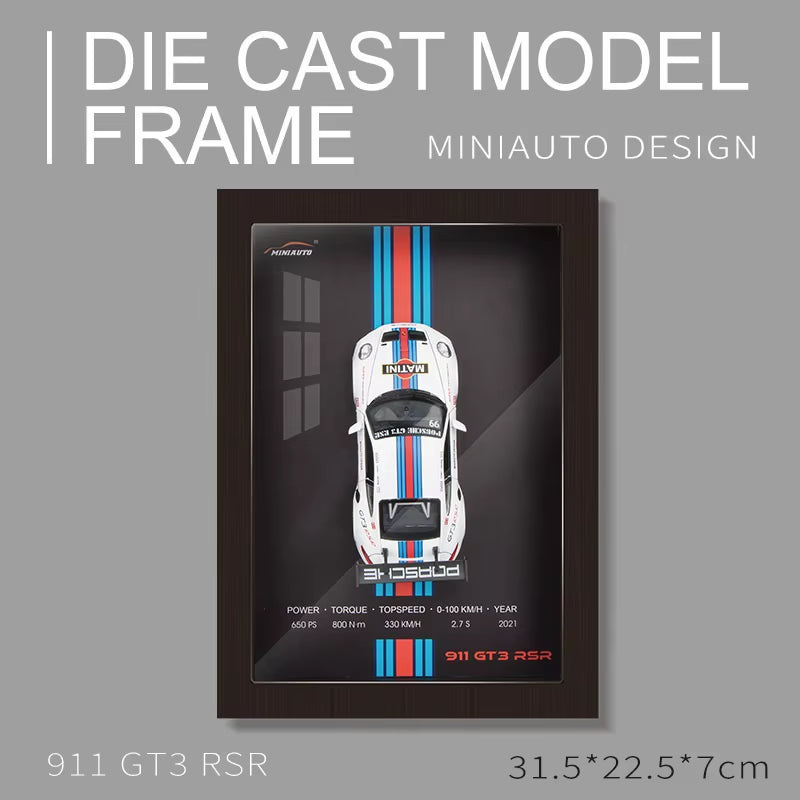 Miniauto 1: 32 Car 3D Stereo Wall Painting Box Model Ornaments Collection Gift Home Decoration Simulation Photo Frame