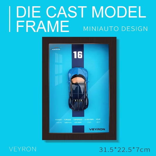 Miniauto 1: 32 Car 3D Stereo Wall Painting Box Model Ornaments Collection Gift Home Decoration Simulation Photo Frame