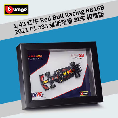 Bburago 1:43 F1 Racing Red Bull RB15 RB16B W10  Model Photo Frame 